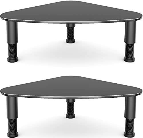 Hemudu 2 Pack Computer Monitor Riser | Triangle Save Space Desktop Corner Stand for Computer Monitor & Laptop Black HD01
