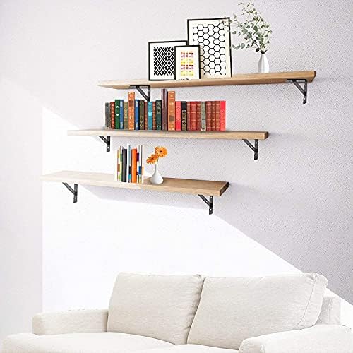 Kersally 8 Inch Shelf Brackets, 6 Pack Heavy Duty L Brackets for Shelves, 90 Degree Triangle Metal Supports for DIY Floa