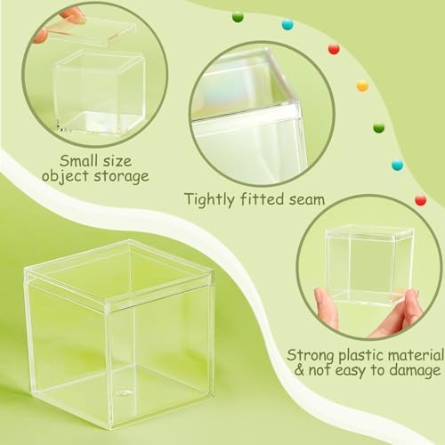 8 Pcs Clear Acrylic Box with Lid, 4.72 x 4.72 x 4.72 Inch, Classic Style