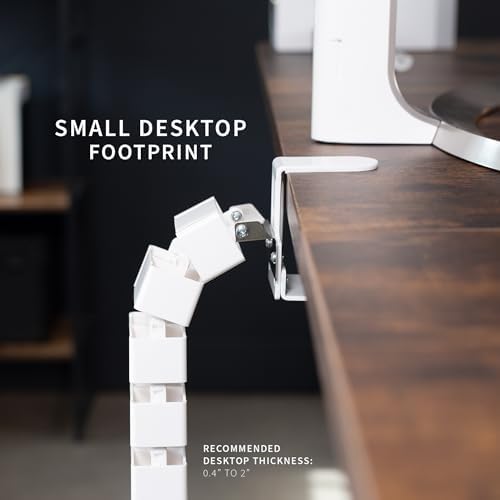 VIVO White Clamp-on Desk Vertebrae Cable Management Kit, DESK-AC01P-W
