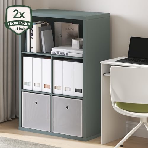 Furinno Cubicle Book Shelf, 5-Cube Bookshelf, Extra Thick Frame Cube Storage Organizer Bookcase with Closed Back, 15.3 x