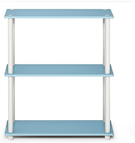 Furinno TURN-N-TUBE Storage Shelves, 3-Tier Book Shelf, Corner Shelf, Toolless Open Shelves, for Organization and Storag