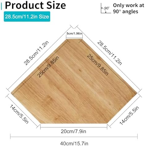 Corner Wall Shelves Set 2 Wire Hole Solid Oak Wood Display Shelf,Natural