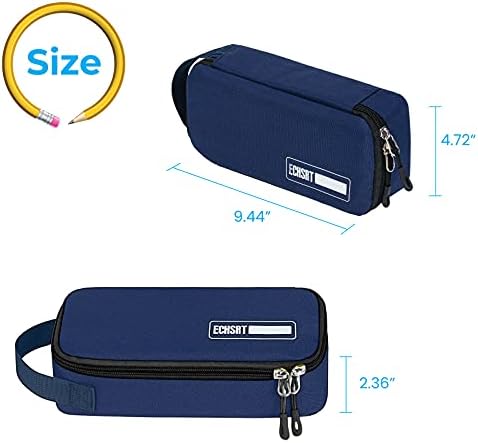 ECHSRT Large Pencil Case, Aesthetic Pen Pouch with Big Capacity, Minimalist Portable Stationery Bag with Handle for Office Organizer Aesthetic Pencil Cases