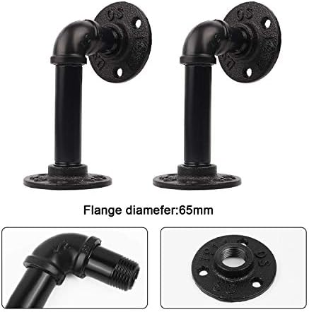 Pipe Shelf Brackets Set of 6 EQUASON Industrial Iron Shelf Brackets Pipe Shelving Brackets for Custom Floating Shelves D
