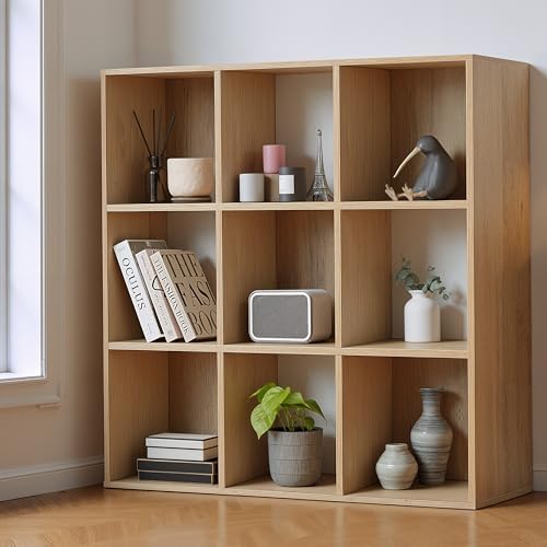 Fencer Wire 11-Inch Cube Storage Organizer Shelf w/Back, with Exterior Edge, Room Storage Shelves Divider, Bookcase, 9-C