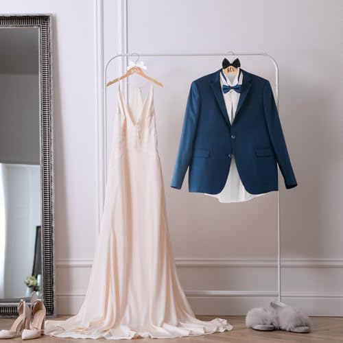 Beeveer 2 Pcs Bride Groom Wooden Hangers Bow Tie Wedding Gift,Mr.&Mrs