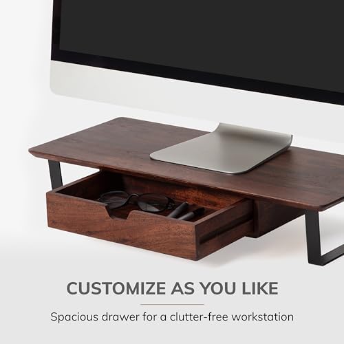 Anji Mountain Monitor Stand for Desk - Desktop Organizer & Laptop Riser, Ergonomic Monitor Riser, Space-Saving, Durable,