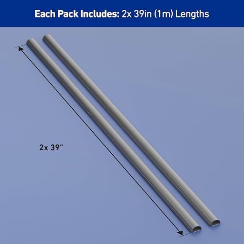 D-Line Half Round Cord Hider, Patented Cable Cover, Hide TV Wall Mount Wires, Raceway for Cords, Decorative Wire Covers,