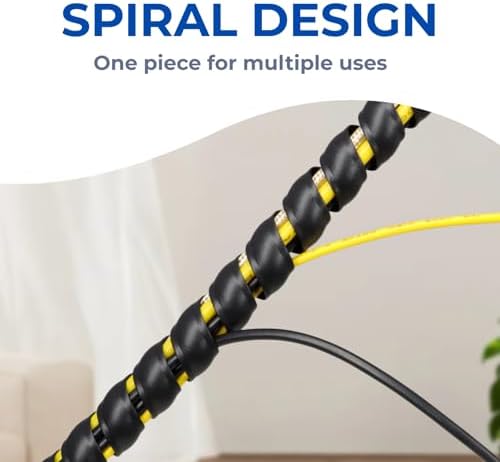 5/16" Spiral Cable Wrap, Plastic Wire Wrap Cord Protectors from Pets No Chew, Spiral Cable Management Sleeve Organizer f