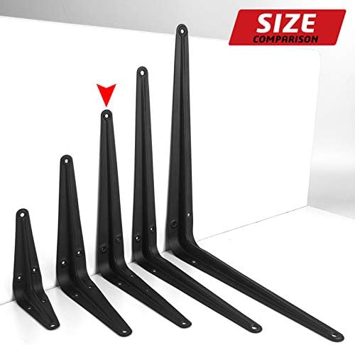 Heavy Duty Shelf Brackets 8 Inch with Screws,20 Pack (Black)