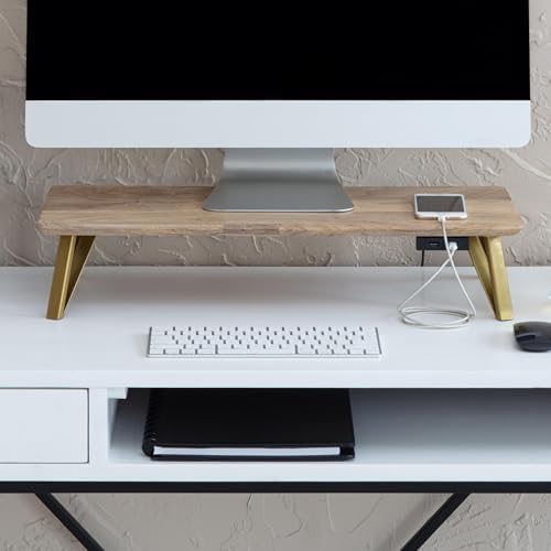 Anji Mountain Monitor Stand for Desk - Desktop Organizer & Laptop Riser, Ergonomic Monitor Riser, Space-Saving, Durable,