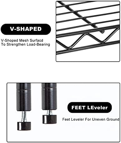 Storage Shelves, 5 Tier Metal Shelf Adjustable Height NSF Certification Shelving 36 "L x 14 "W x 72 "H Tool Shelf 1250Lb