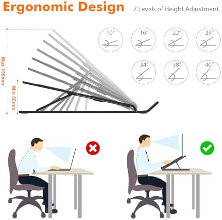 GRIFEMA Laptop Stand, 7 Angles Laptop Booster Seat