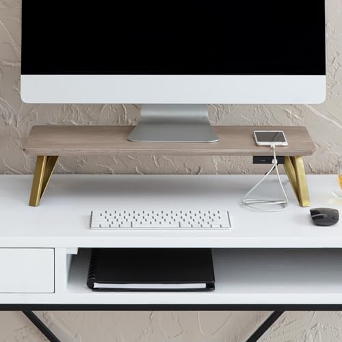 Anji Mountain Monitor Stand for Desk - Desktop Organizer & Laptop Riser, Ergonomic Monitor Riser, Space-Saving, Durable,