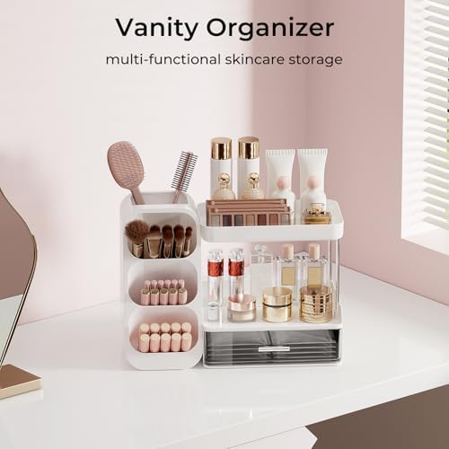 UFORU Makeup Organizer Countertop with Brush Holder for Vanity Bathroom