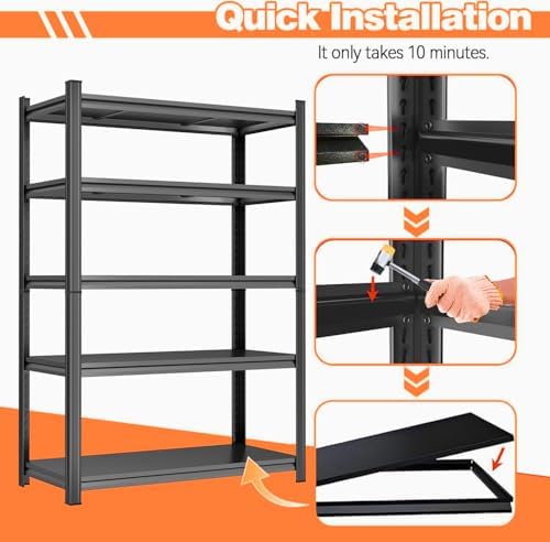 Metal Bookshelf, 4 Tier Corner Bookcase, Adjustable Steel Storage Shelving