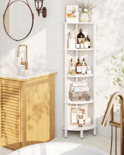 IBUYKE 5 Tier Corner Shelf Stand,Industrial Corner Display Rack WBC010W