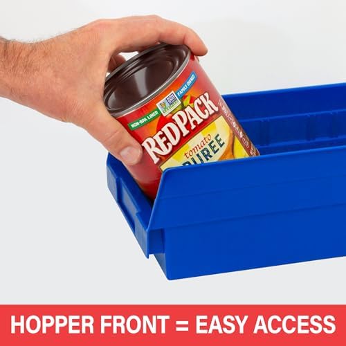 Akro-Mils 30130 Heavy Duty Plastic Shelf Bins, 12"x 6.5"x 4", Clear, 12-Pk