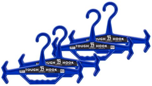 Tough Hook Original Heavy Duty Hangers, USA-Made, Police & Scuba, 4 Blue