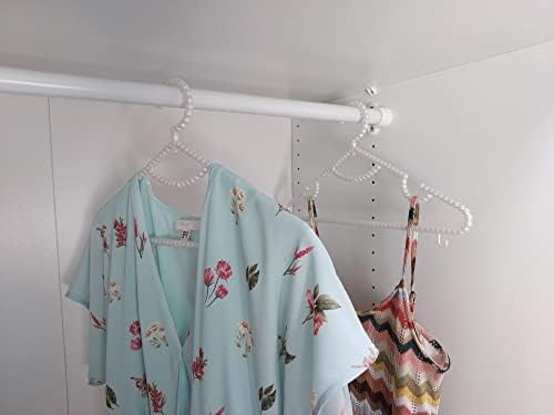 20 Pieces Plastic Heavy Duty Pearl Hangers. Bride Hanger for Wedding Dress. Bridesmaid Hangers. Hanger for Shirt, Pants, Clothing, Coat, Bridal, Sweater and Home Decor. (PH6)