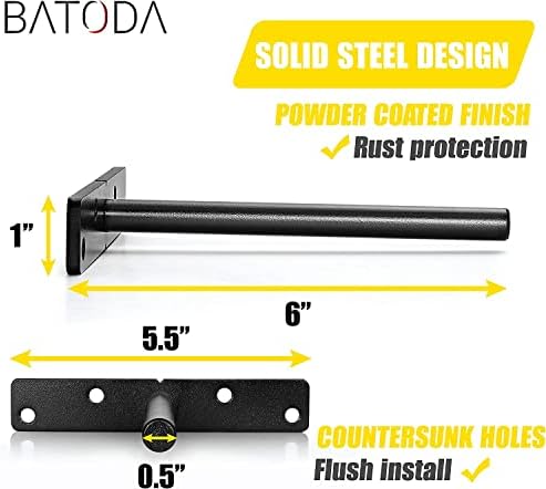 BATODA 6" Floating Shelf Bracket Heavy Duty (16 pcs) – Solid Steel Blind Shelf Supports - Hidden Brackets for Floating W