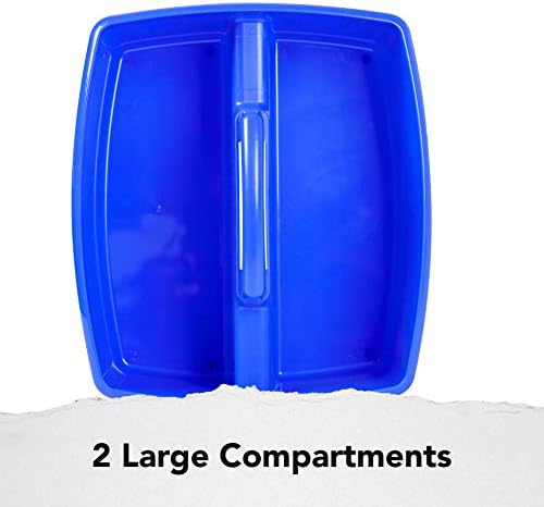 Storex 2-Compartment Large Craft Caddy – Multipurpose Classroom Organizer with Handle, Assorted Colors, 6-Pack (00948A06C)