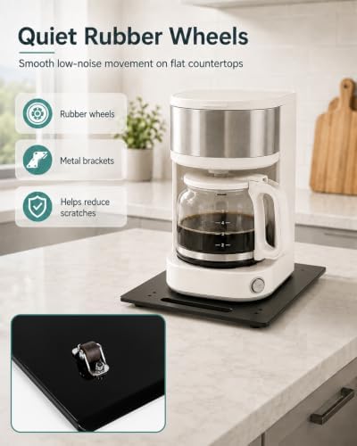 Appliance Slider – Sliding Tray for Coffee Maker, black Acrylic 9.8 * 14 In