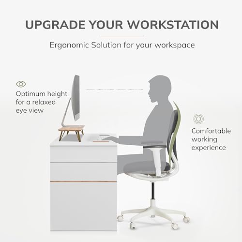 Anji Mountain Monitor Stand for Desk - Desktop Organizer & Laptop Riser, Ergonomic Monitor Riser, Space-Saving, Durable,