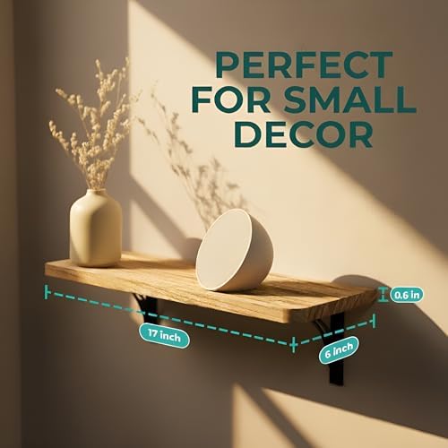 Reinforced Steel Bracket Room Shelves for Bedroom Wall - Easy to Install, Template and Video Included - Wall Mounted Rus
