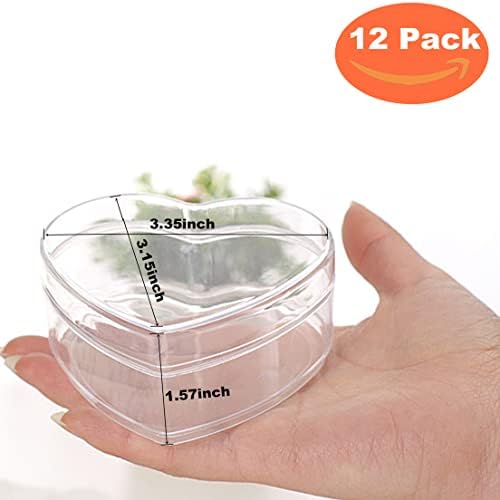 Acrylic Boxes Clear Acrylic Box with Lids Heart-shaped Crystal Cube Jewelry Display Storage Box for Wedding Party Favor