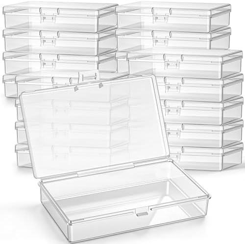 Jetec 18 Pieces Small Clear Plastic Storage Box, 5.2 x 3 x 1.2 Inch