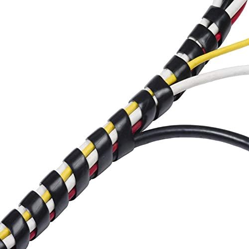 D-Line Cable Management Box (Large) & Cord Spiral Wrap (8.2ft Length) - Black