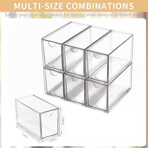 6-Piece Stackable Desktop Plastic Storage Drawer