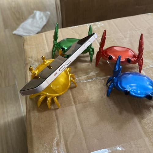 Multi Function Stand - Phone Stand Pen Holder Pencil Holder - Creative Ornament Crab Phone Stand Crab Pen Holder Support Resin Crab Decor (green)