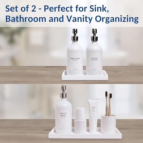 Spacewiser Countertop & Vanity Silicone Tray – 2 PC (11.7" & 7.7") Set