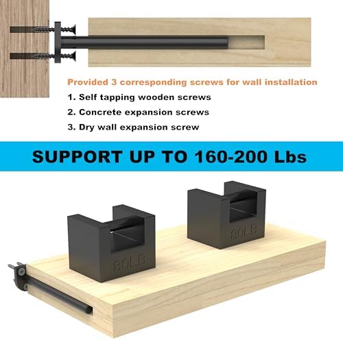 4 in Hidden Floating Shelf Brackets 4 Pack, 1/4" Thick Heavy Duty