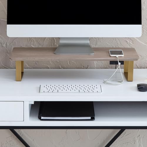 Anji Mountain Monitor Stand for Desk - Desktop Organizer & Laptop Riser, Ergonomic Monitor Riser, Space-Saving, Durable,