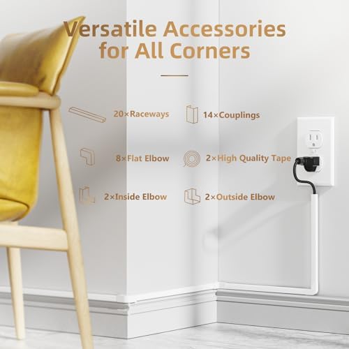 Delamu Cord Hider, 315in Cord Covers for Wires on Wall, One-Cord Cable Hider, Wire Hiders Wire Covers for TV Cords on Wa