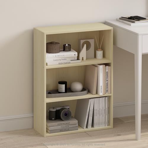 Furinno Simple Book Shelf, 3-Tier Bookshelf, Storage Shelves Bookcase, 9.7 x 23.7 x 31.5, for Living Room, Bedroom, Home