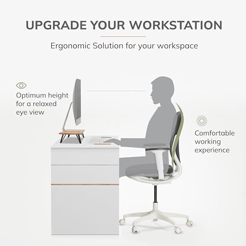 Anji Mountain Monitor Stand for Desk - Desktop Organizer & Laptop Riser, Ergonomic Monitor Riser, Space-Saving, Durable,