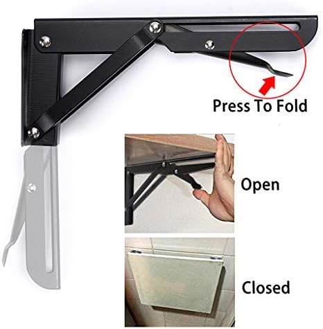 Sumnacon 2 Pcs Folding Shelf Brackets for Worktops,8 Inch ,Max Load 99lb