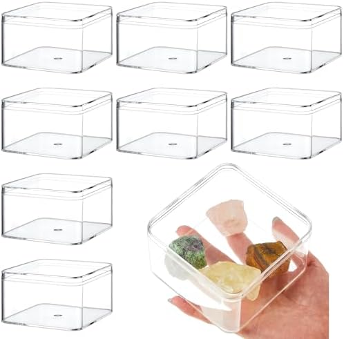 8 Pcs Clear Acrylic Box with Lid, 3.94 x 3.94 x 2.36 Inch, Classic Style