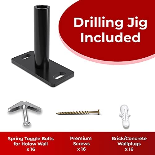 Hungsmart- 4 x 22 inch Heavy Duty Floating Shelf Bracket - Long Wall Shelves Support, Hidden Floating Shelf Hardware, Bl