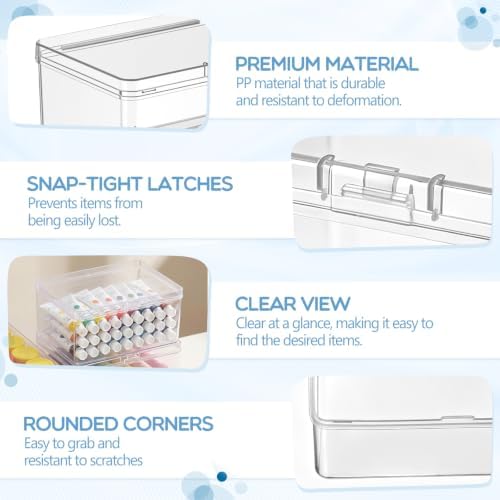 SATINIOR Small Clear Plastic Container Box, 4.3 x 3 x 2.2in