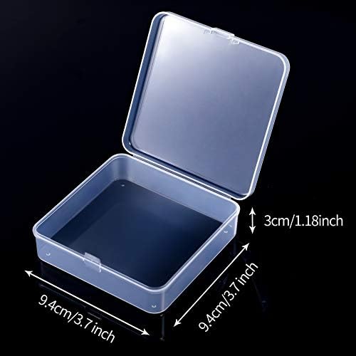 Jetec 30 Pieces Small Clear Plastic Storage Box, 3.7 x 3.7 x 1.2 Inch