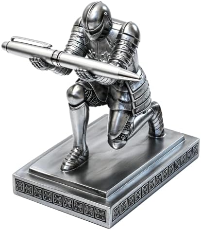 Soldier Executive Knight Pen Holder Personalized Desk Organizers Silver