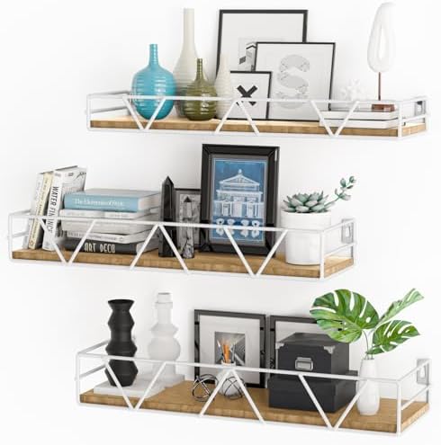 Floating Shelves Set of 3, Wood Wall Shelf, Farmhouse Shelf for Bedroom