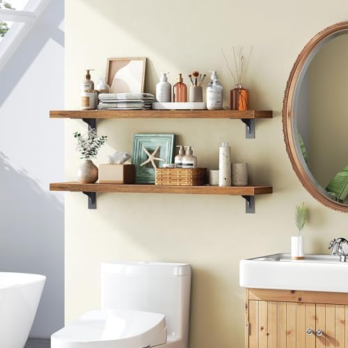 HOOBRO Floating Shelves for Wall, 31.5" Wall Mounted Shelves Set of 2