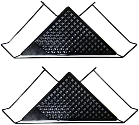 Bioristar Office Cubicle Floating Corner Shelf 2 Pack Iron Wire Desk Sundries Storage Rack Corner Hanging Shelf Black Ir